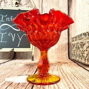 🔥Vintage Fenton Amberina Goblet 🔥